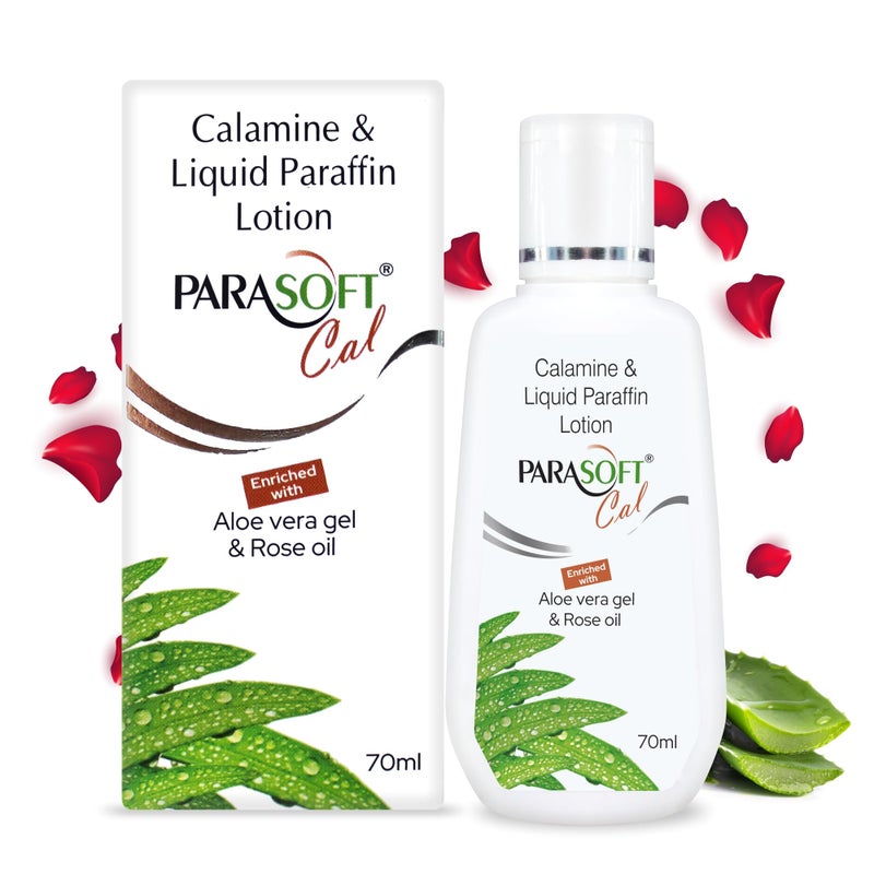 Parasoft Cal Body Moisturizing Lotion With Calamine, Aloevera And Rose Oil | Soothing Restoring Moisturizer | Relief Irritating Rashes Burns | Non-sticky Formulation For All Type Skin - 70 ml - Image 1
